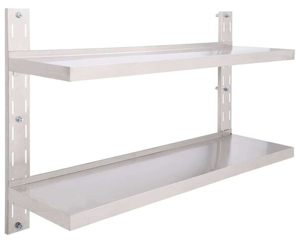 VidaXL Konyhai Fali Polc - Rozsdamentes Acél - 120x30 cm