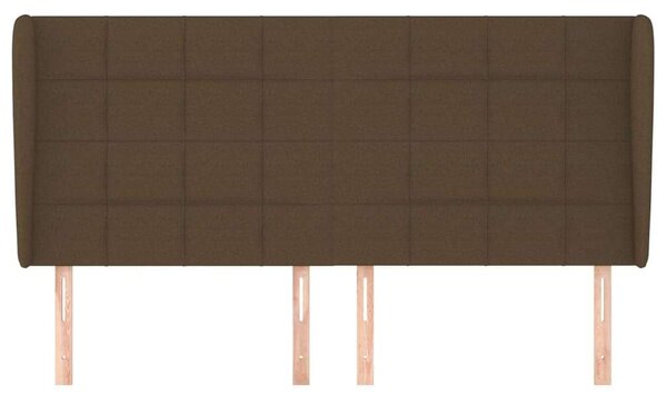 VidaXL sötétbarna szövet fejtámla szárnyakkal 203x23x118/128 cm