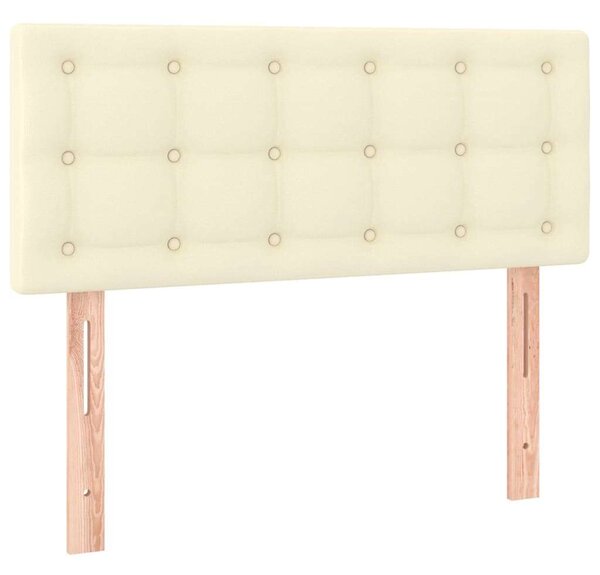 VidaXL krémszínű műbőr rugós ágy matraccal 100 x 200 cm