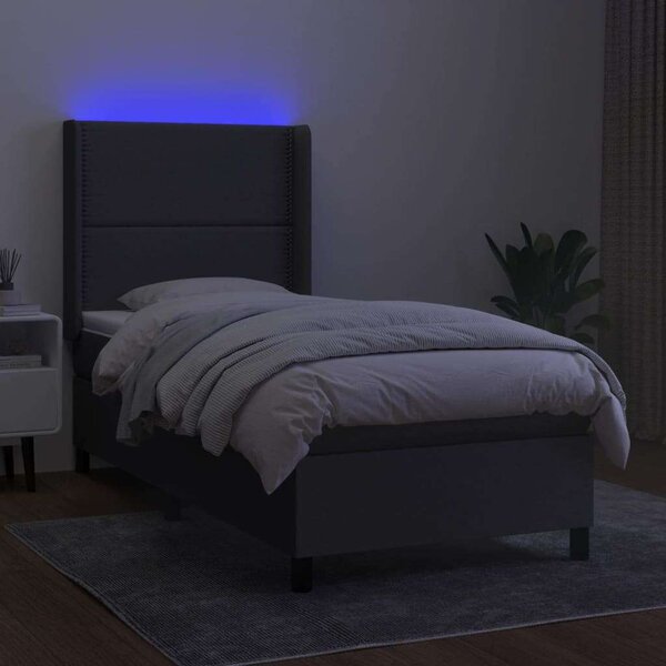 VidaXL LED-es Ágy - 90x200 cm - Sötétszürke
