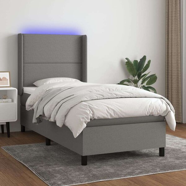 VidaXL LED-es Ágy - 90x200 cm - Sötétszürke