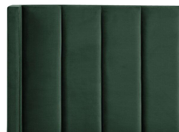 Ágy Bársony VILLETTE 140 x 200 cm Sötétzöld
