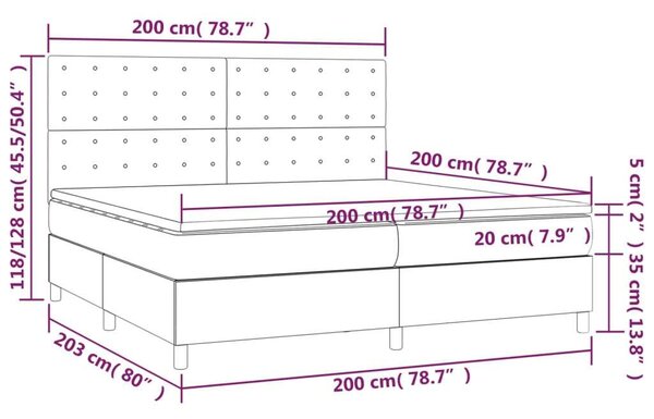VidaXL LED-es Ágy - 200x200 cm