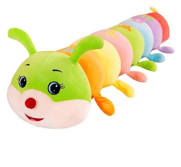 Hatalmas 3in1 szivárvány hernyó - 12 lábú színes plüss kukac - alvóka, játék és kiságy párna - 70 cm (BBE)