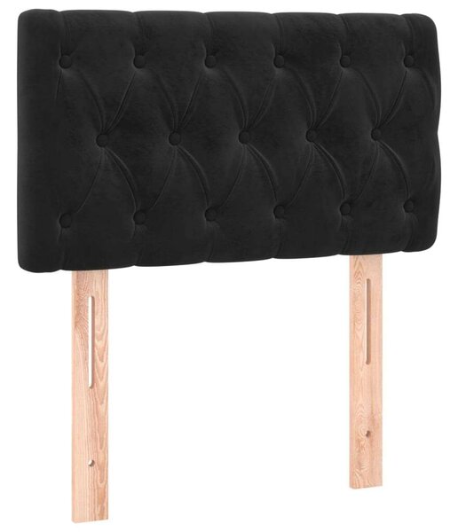 VidaXL Fekete Bársony Ágy Matraccal - 80x200 cm