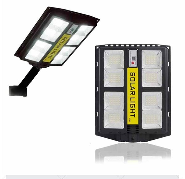 LED-es, napelemes, távirányítós utcai világítás, fény-, és mozgásérzékelős udvari lámpa, 800W