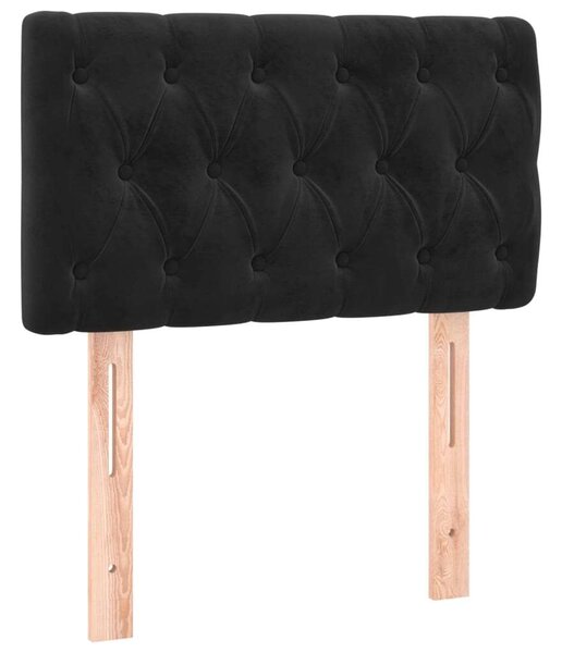 VidaXL Fekete Bársony Ágy Matraccal - 80x200 cm