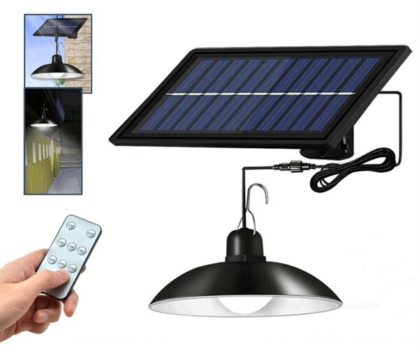 Időjárásálló, napelemes függőlámpa - energiatarékos, felakasztható kültéri világítás - 90W