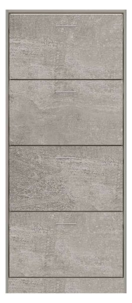 VidaXL betonszürke szerelt fa cipőszekrény 63x24x147 cm