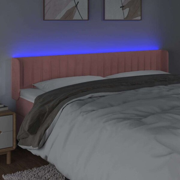 Balena LED-es Bársony Ágytámlá - Rózsaszín - 183cm