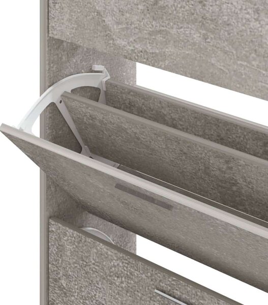 VidaXL betonszürke szerelt fa cipőszekrény 63x24x147 cm