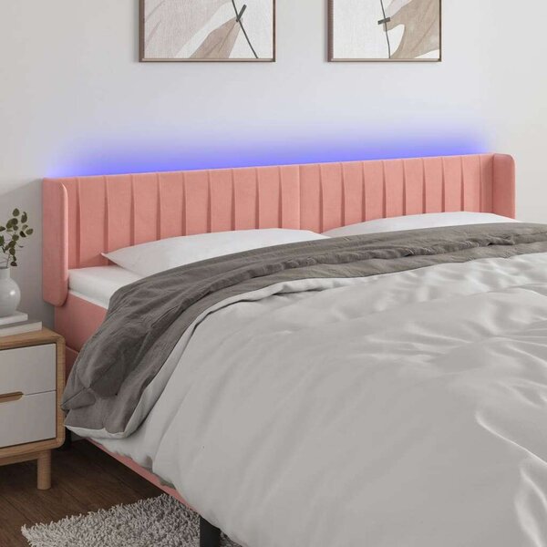Balena LED-es Bársony Ágytámlá - Rózsaszín - 183cm