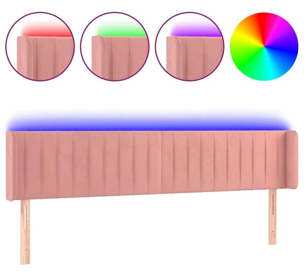 Balena LED-es Bársony Ágytámlá - Rózsaszín - 183cm