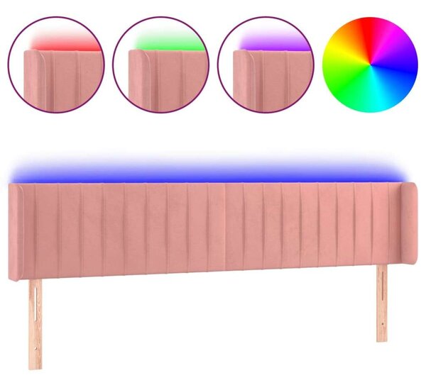 Balena LED-es Bársony Ágytámlá - Rózsaszín - 183cm
