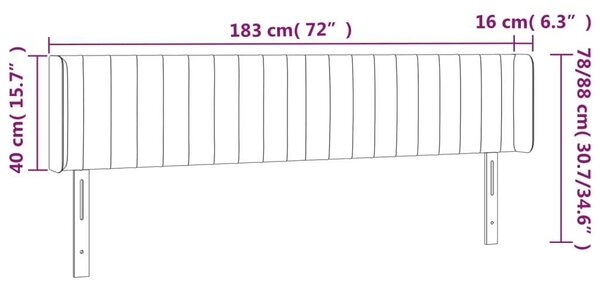 Balena LED-es Bársony Ágytámlá - Rózsaszín - 183cm