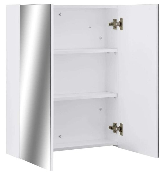 VidaXL Fürdőszobaszekrény - Tükör - Fehér - 60x15x75 cm