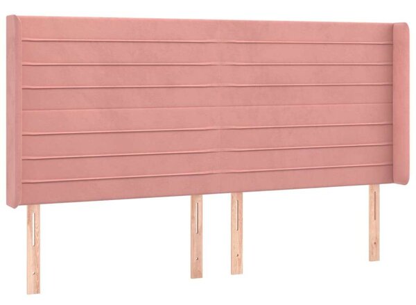 VidaXL rózsaszín bársony LED-es fejtámla 203x16x118/128 cm