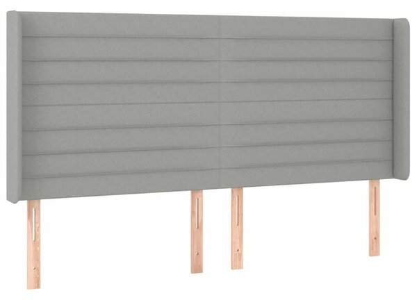 VidaXL világosszürke szövet fejtámla szárnyakkal 203x16x118/128 cm