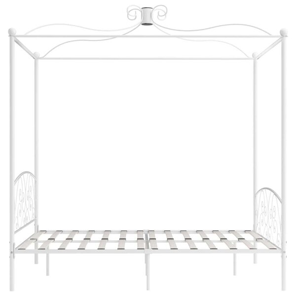 VidaXL Fehér Fém Baldachinos Ágykeret - 180x200 cm