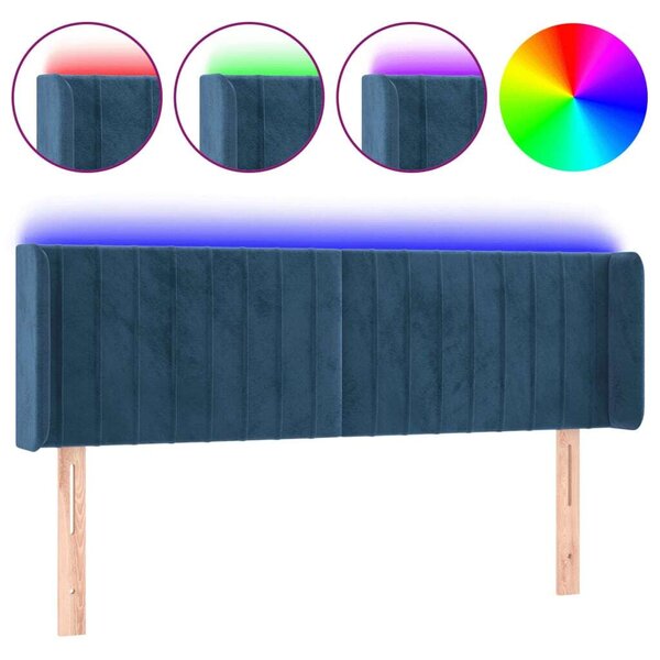 Bársony LED Fejtámla - Sötétkék - 147cm