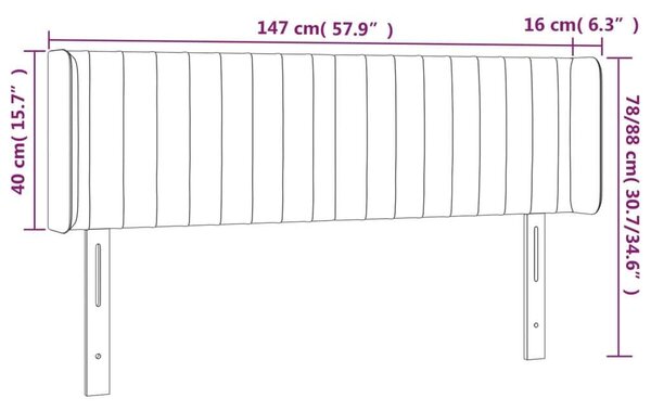 Bársony LED Fejtámla - Sötétkék - 147cm