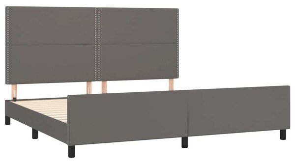 VidaXL Ágykeret - Műbőr - Fejtámla - 200x200 cm