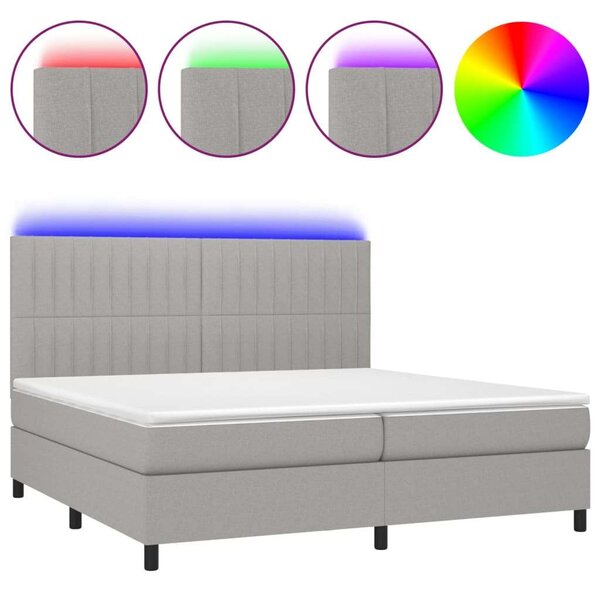 VidaXL Rugós Ágy - LED Világítás - 200x200 cm