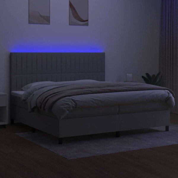VidaXL Rugós Ágy - LED Világítás - 200x200 cm
