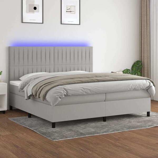 VidaXL Rugós Ágy - LED Világítás - 200x200 cm