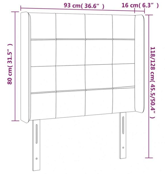 VidaXL Szövet Ágyfejtámla LED-del - Barna - 93x16x118/128cm
