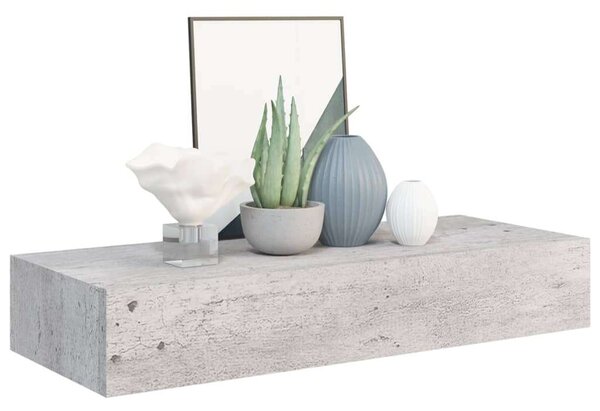 VidaXL Fali Polc Fiókkal - Beton Szürke - 60cm