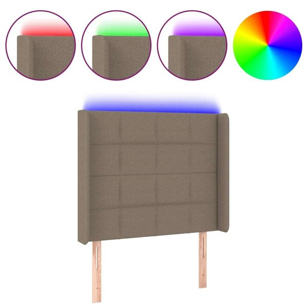 VidaXL Szövet Ágyfejtámla LED-del - Barna - 93x16x118/128cm