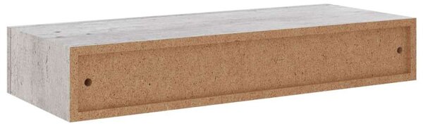 VidaXL Fali Polc Fiókkal - Beton Szürke - 60cm