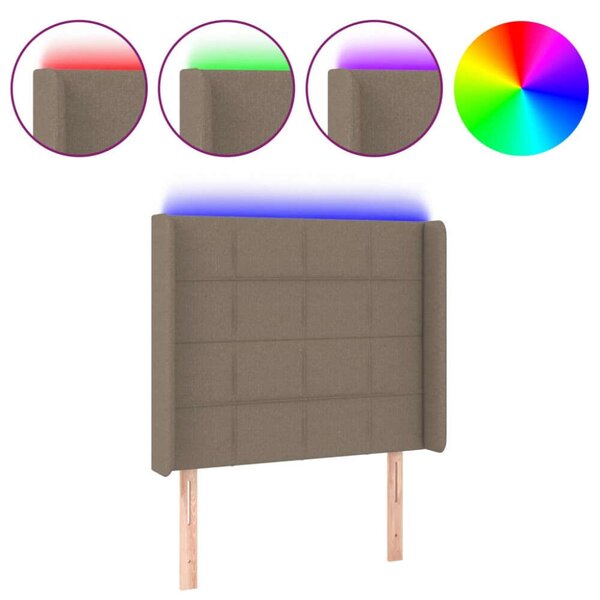 VidaXL Szövet Ágyfejtámla LED-del - Barna - 93x16x118/128cm