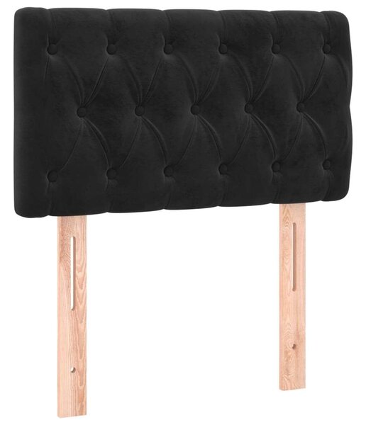 VidaXL Fekete Bársony Ágy Matraccal - 80x200 cm
