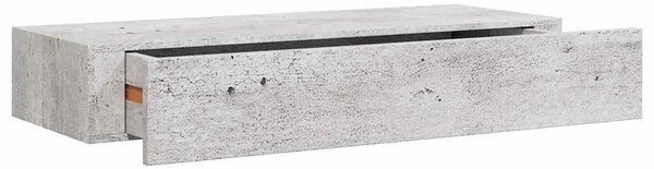 VidaXL Fali Polc Fiókkal - Beton Szürke - 60cm