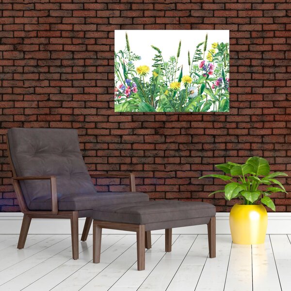 Kép - Festett réti virágok (70x50 cm)