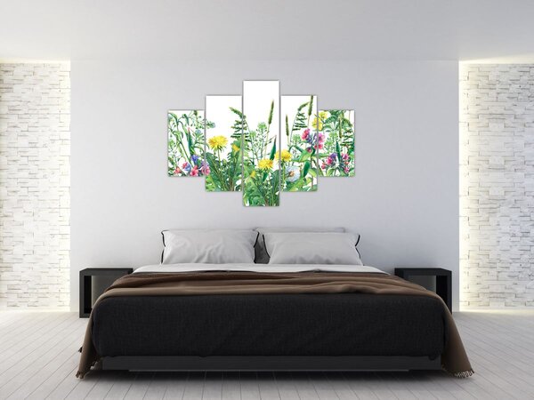 Kép - Festett réti virágok (150x105 cm)