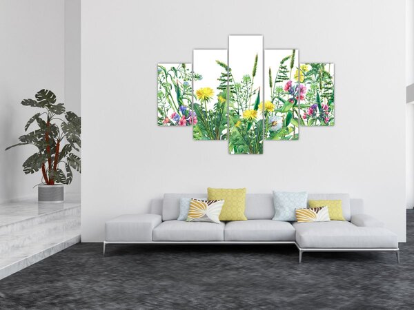 Kép - Festett réti virágok (150x105 cm)