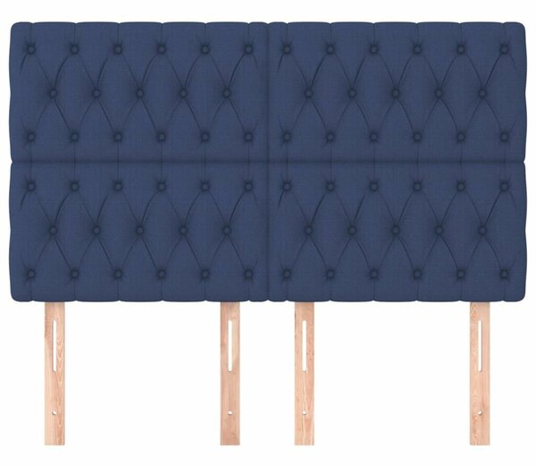 VidaXL Kék Szövet Fejtámla - 4 db - 144x7x118/128cm