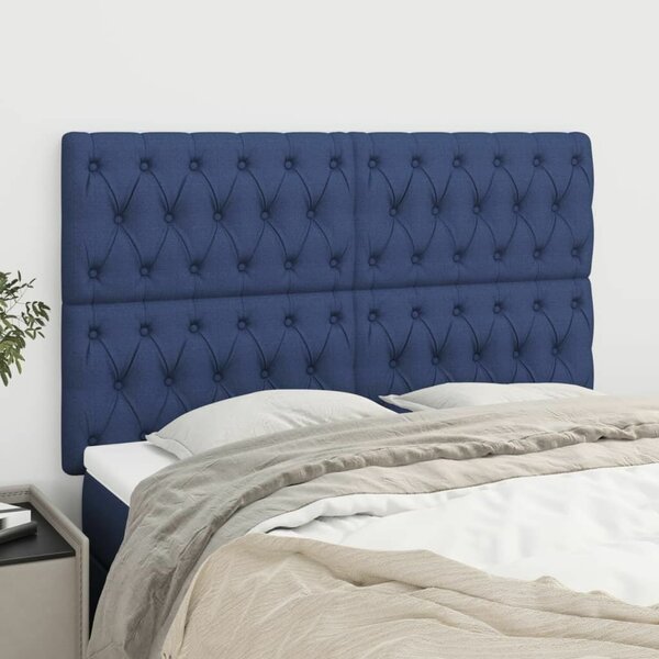 VidaXL Kék Szövet Fejtámla - 4 db - 144x7x118/128cm