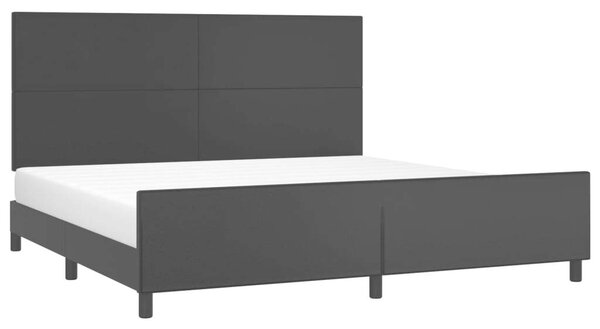 VidaXL Ágykeret - Fekete Műbőr - 200x200 cm
