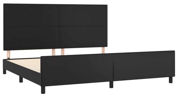 VidaXL Ágykeret - Fekete Műbőr - 200x200 cm