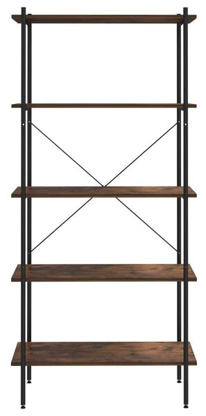 VidaXL 5 Polcos Polcrendszer - Tölgyfa/Fekete - 80x40x163 cm