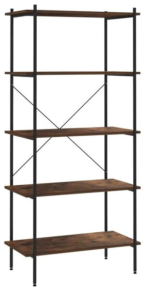 VidaXL 5 Polcos Polcrendszer - Tölgyfa/Fekete - 80x40x163 cm