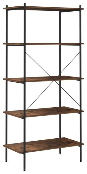 VidaXL 5 Polcos Polcrendszer - Tölgyfa/Fekete - 80x40x163 cm