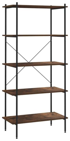 VidaXL 5 Polcos Polcrendszer - Tölgyfa/Fekete - 80x40x163 cm