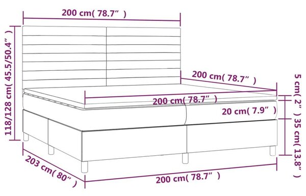 VidaXL Kényelmes Ágy - 200x200 cm