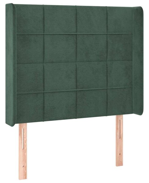 Bársony Ágyfejtámla - Sötétzöld - 93x128cm