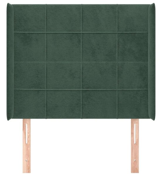 Bársony Ágyfejtámla - Sötétzöld - 93x128cm